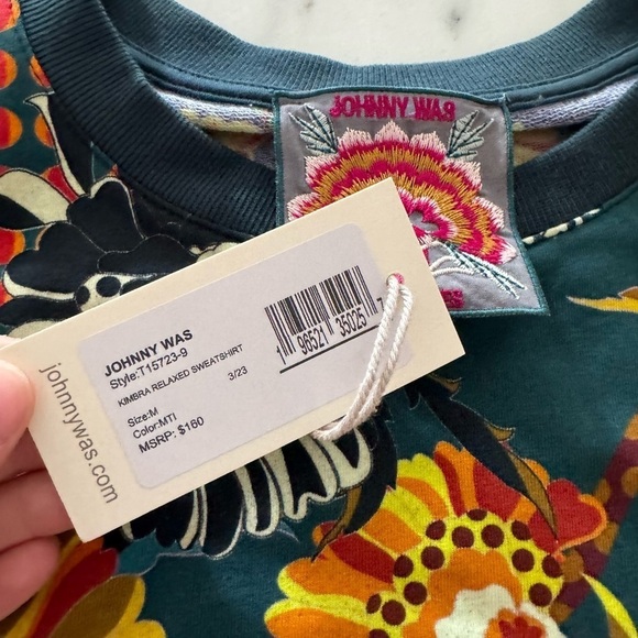 Johnny Was-NWT Multicolor Janie Favorite Relaxed Printed Longsleeve Sweatshirt - Picture 5 of 8